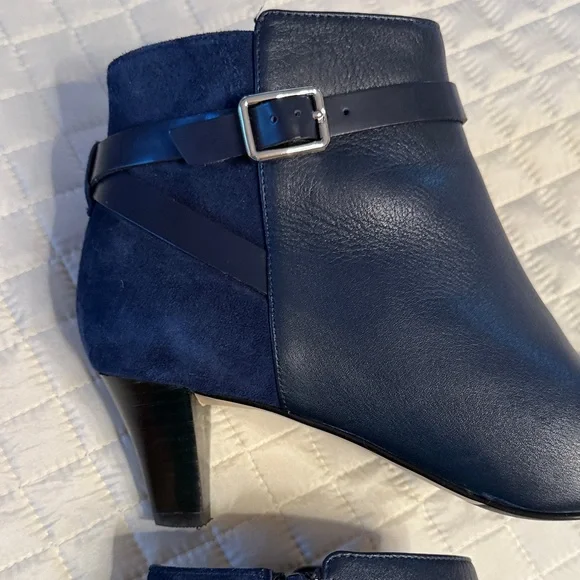 Cole Haan Grand OS Signature Suede & Leather Navy Ankle Boots - Picture 5 of 15